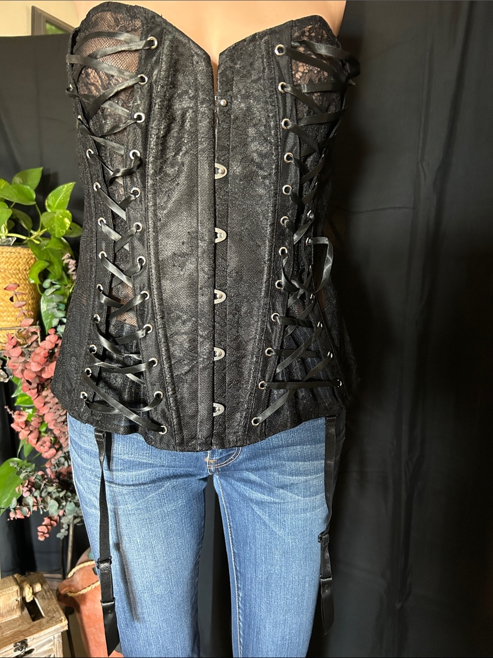 NWT ADORE ME BLACK BUSTIER 1X